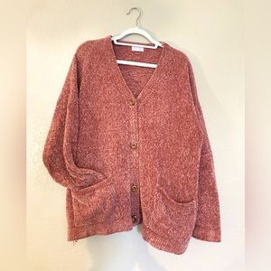 🔴SOLD🔴 Pink Lily • chenille cardigan